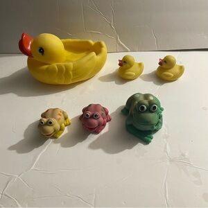 Vintage Colorful Rubber Duckies and Rubber Froggies